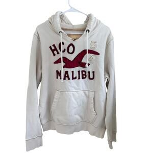 VTG Y2K Hollister Men's Graphic Hoodie Distressed Malibu Beachy with Flaws Sz XL